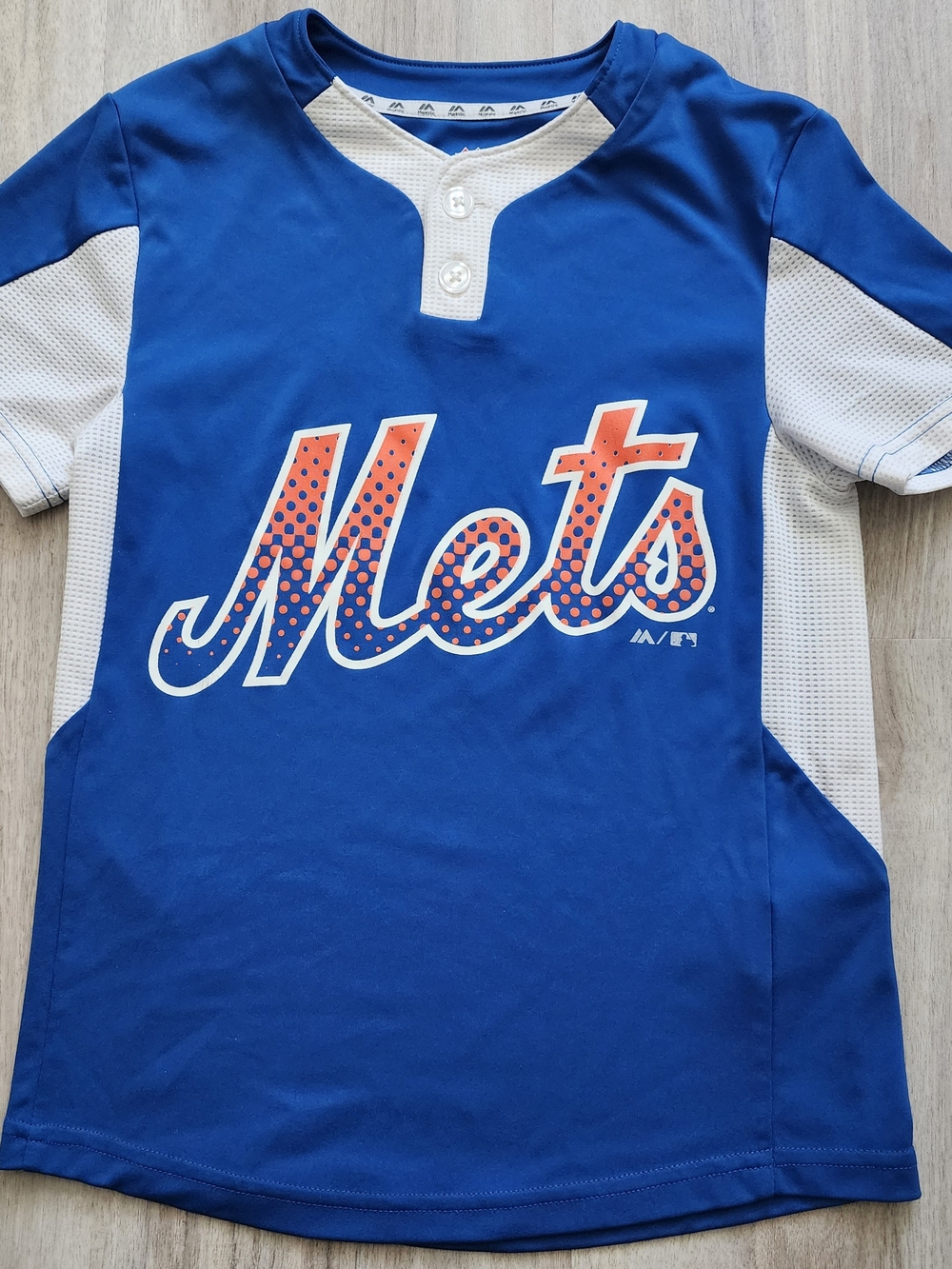 Kids Mets Short Sleeve Jersey Top in Royal Blue & White